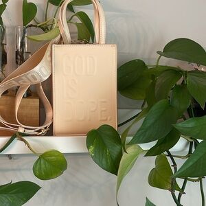 God is Dope Tan Handbag